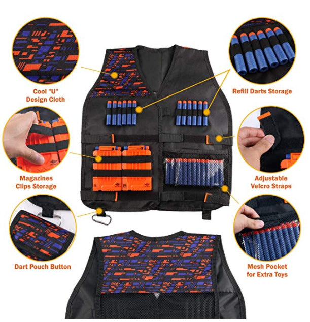 Duoupa Kids Tactical Vest Kit for Foam Nerf Guns for Boys/Girls