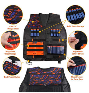 Duoupa Kids Tactical Vest Kit for Foam Nerf Guns for Boys/Girls