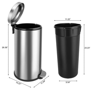 10 Liter Rectangular Bathroom Slim Stainless Steel Trash Can-Mega Casa