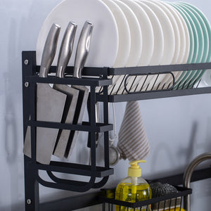 Duoupa Dish Drying Rack, Stainless Steel Large Dish Dryer Rack with Utility Hook Tableware Drainer