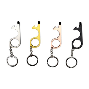 Duoupa No Touch door opener tool - Works as stylus pens for touchscreens - Multitool for Travellers - No touch keychain tool - 4 Pack
