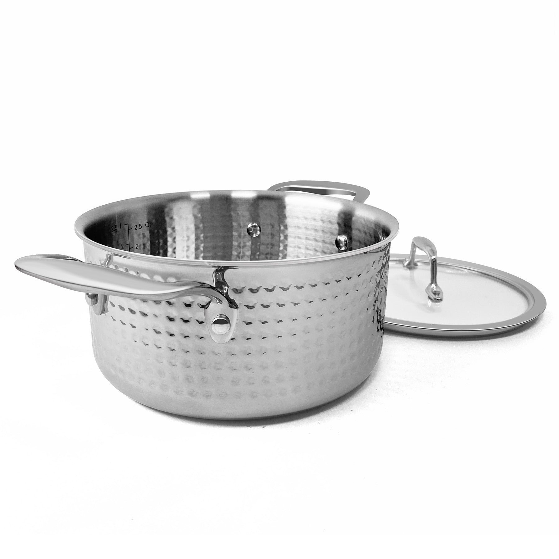 Fortune Candy Stock Pot, 18/8 Stainless Steel, Induction Ready, with Glass Lid, 3.2 QT