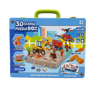 Duoupa 331 Pcs 3D Electric Drill Puzzle Set Take Apart Toy DIY Building Model