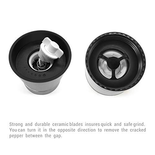 Fortune Candy Salt & Pepper Grinder, Spice Mill with Ceramic Blades and Adjustable Coarseness, LFGB Approved, BPA-free