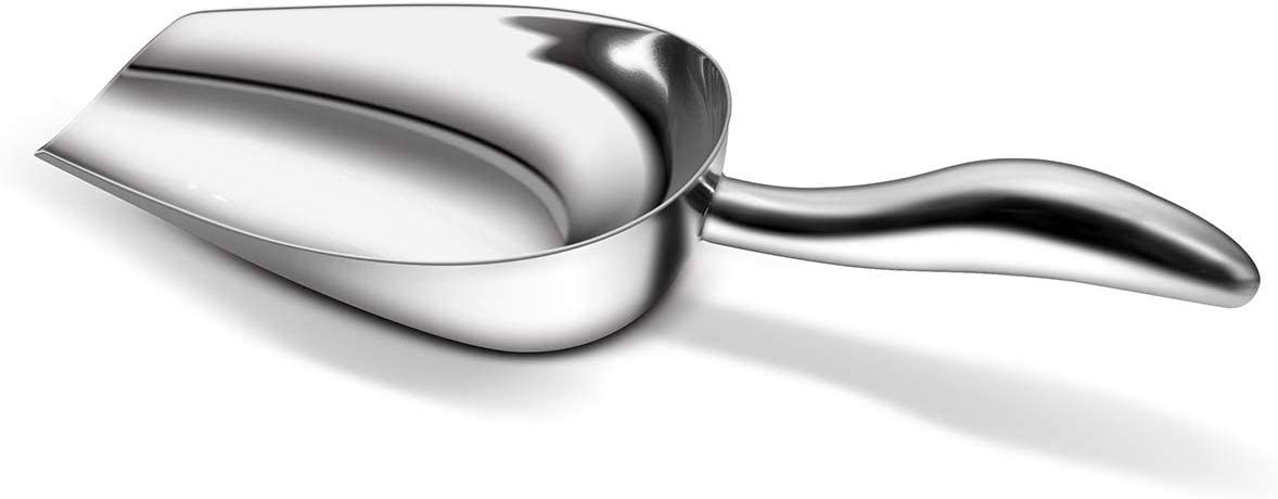 Fortune Candy Ice Scoop - Stainless Steel Ice Scoop, Popcorn Candy Coffee Beans Scoop - Comfy Grip, Mirror Finish, Heavy Duty - Soft Contours, 7 FL OZ