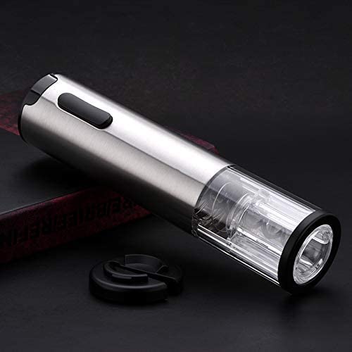 Fortune Candy Electric Wine Opener with Battery Indicator, Rechargeable, Cordless Automatic Corkscrew (Silver)