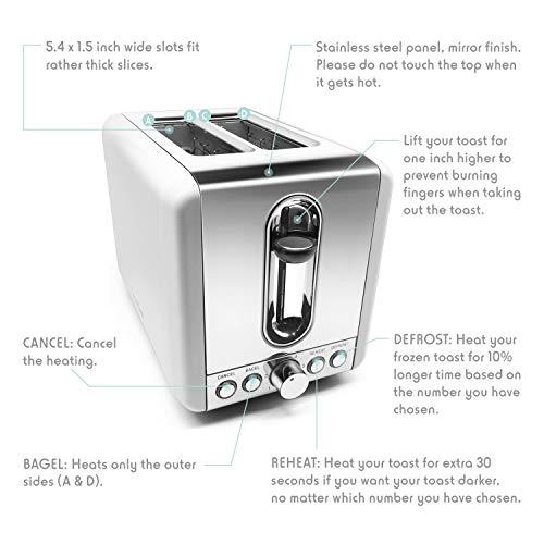 2 Slice Long Slot Toaster Brushed Chrome - Blackstone's of Beacon Hill