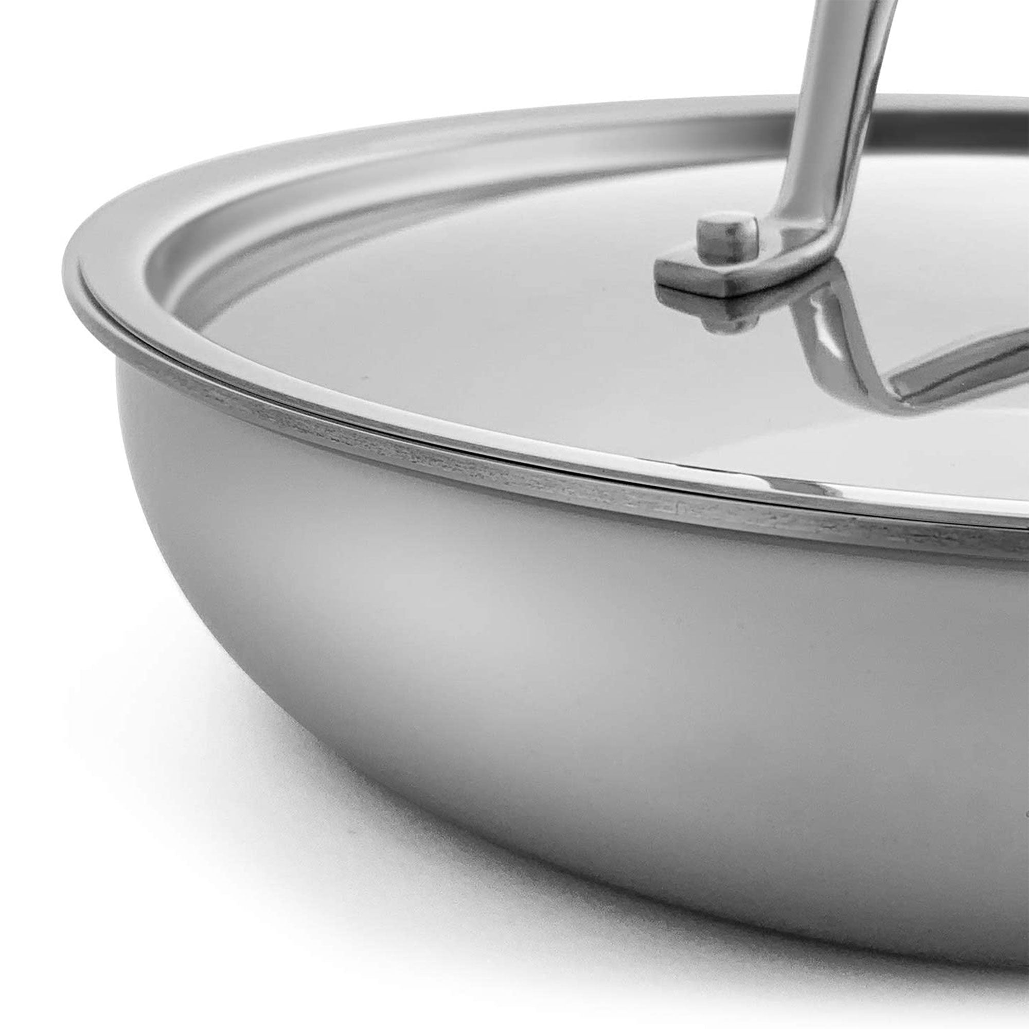 D3 Stainless 3-Ply 8 Inch Fry Pan, Stainless Steel Fry Pan