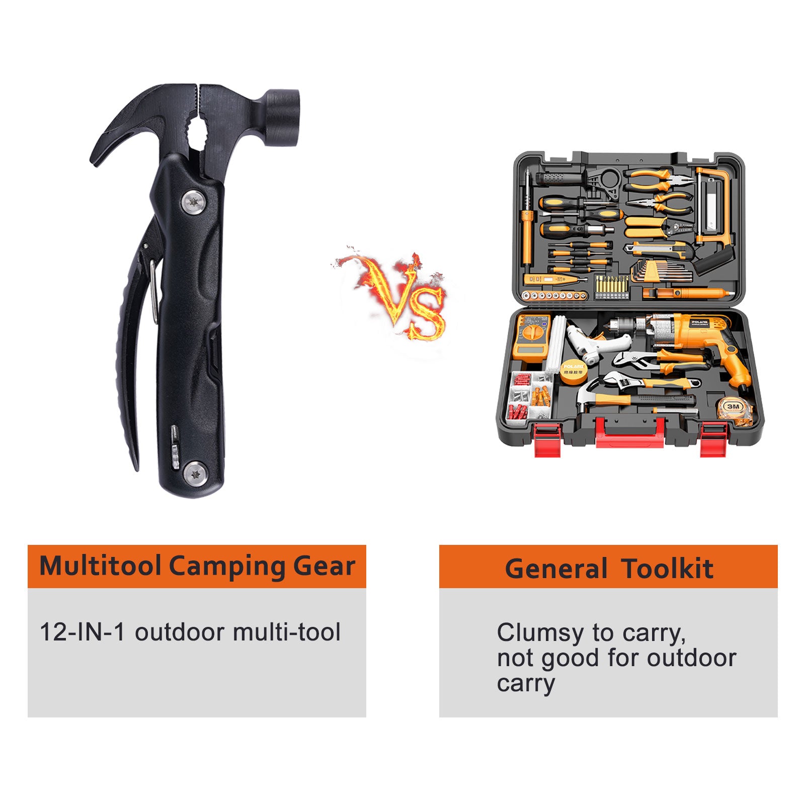 Duoupa 12- in-1 Tools Multi Tool Mini Hammer for Camping Outdoor Activity