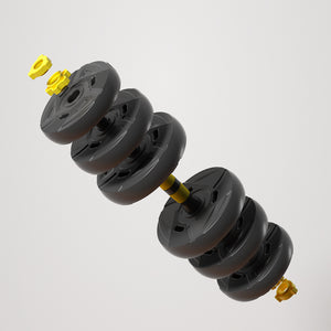 Mega Casa Adjustable Dumbbells, 90lbs Free Weights Barbell Set, Detachable Combination Weightlifting 3 in 1 Fitness Equipment Red/Yellow
