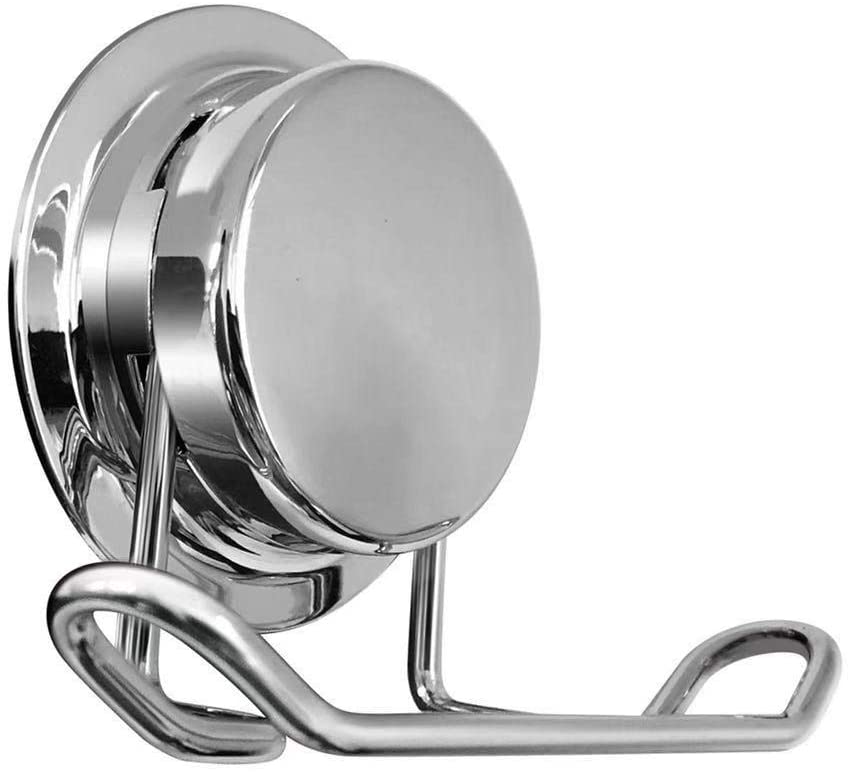 Fortune Candy Stainless Steel Suction Cup Hooks, Mirror Finish, Heavy Duty, with Adhesive Mount Kit (4, Round Hook)