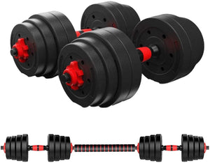 Mega Casa 88 lb / 110 lb Dumbbell Barbell Set, 2 in 1 Adjustable Weights Set, Home Gym Workout Exercise