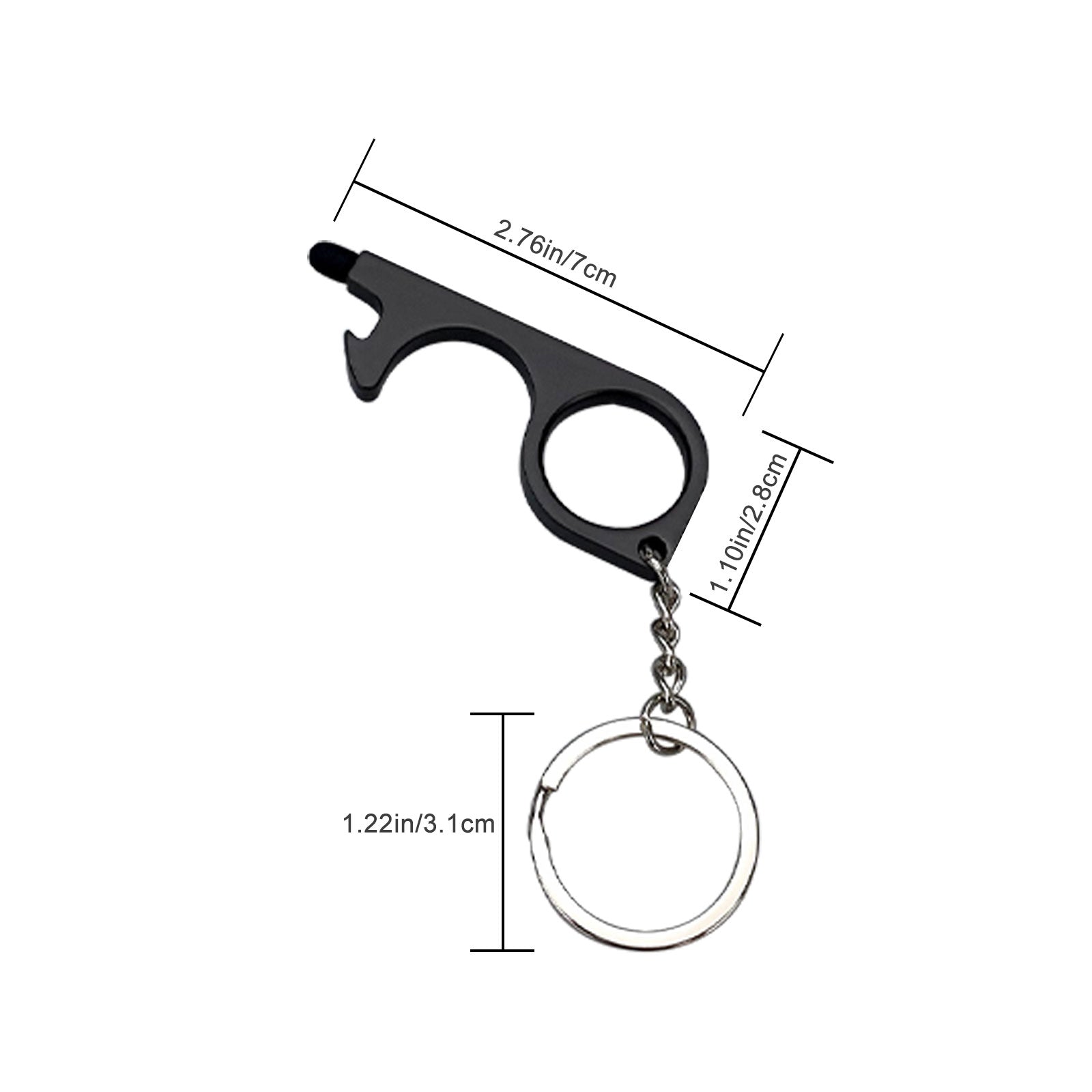 Duoupa No Touch door opener tool - Works as stylus pens for touchscreens - Multitool for Travellers - No touch keychain tool - 4 Pack