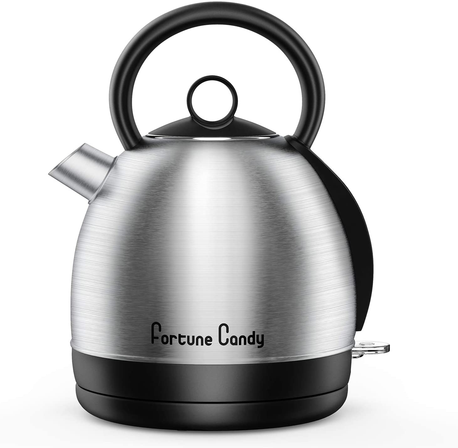 Fortune Candy Electric Kettle, Stainless Steel Electric Tea Kettle, 1500W Fast Boiling and Cordless, BPA-Free,with Auto Shut-Off & Boil-Dry Protection