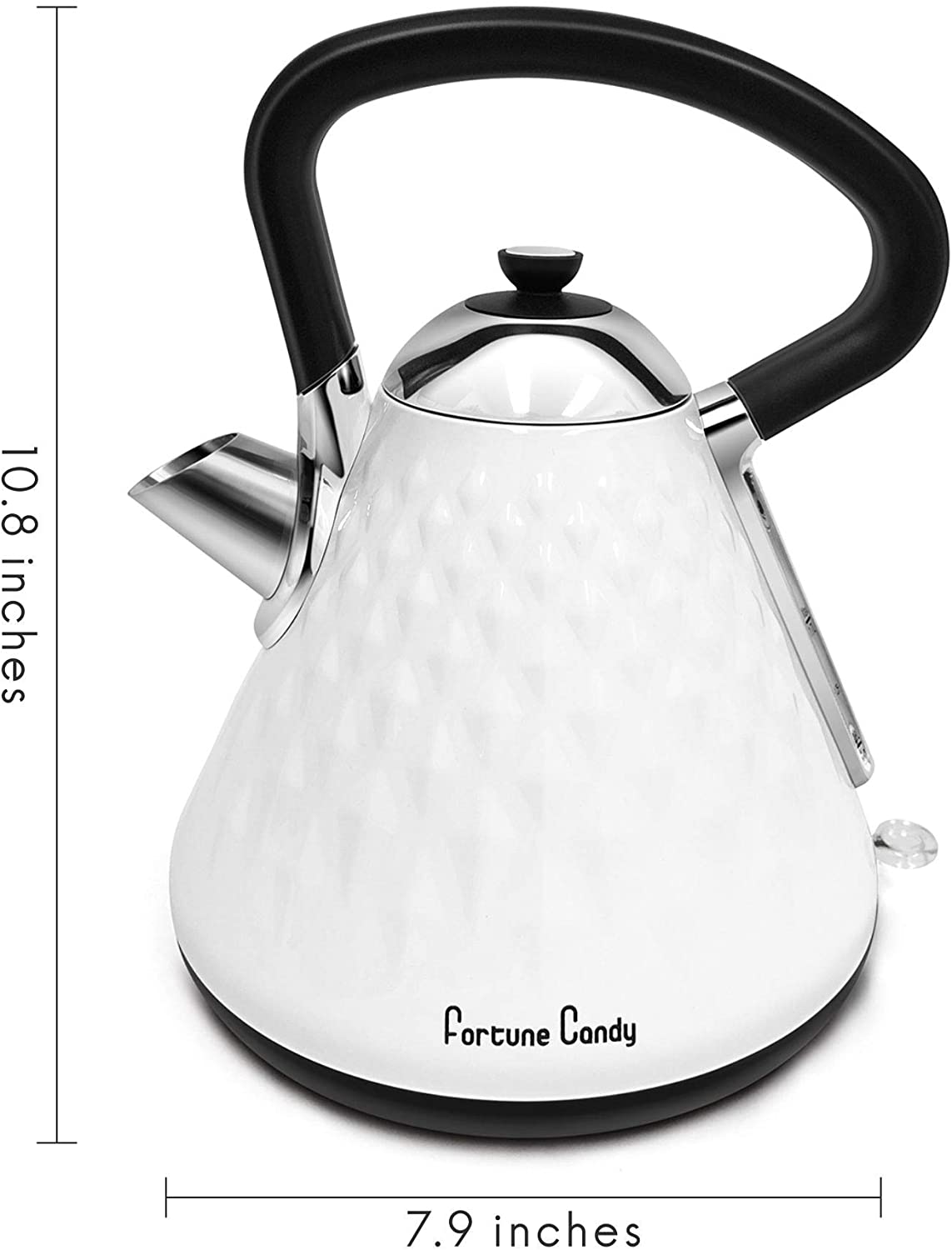 Fortune Candy KS-1011E Modern Stylish Design Stainless Steel Boiling Hot Water Kettle with Diamond Pattern