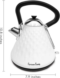 Fortune Candy KS-1011E Modern Stylish Design Stainless Steel Boiling Hot Water Kettle with Diamond Pattern
