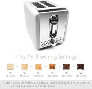 Toasters 2 Slice Best Rated Prime, Stainless Steel,Bagel Toaster - 6 Bread Shade Settings,Bagel/Defrost/Reheat/Cancel Function,1.5in Wide Slots
