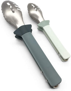 Fortune Candy Serving Tongs, 18/8 Stainless Steel, One-hand Locking & Releasing Operation Using Gravity, for Serving Bread, Spaghetti(8 & 11 inch set)