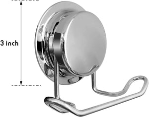 Fortune Candy Stainless Steel Suction Cup Hooks, Mirror Finish, Heavy Duty, with Adhesive Mount Kit (4, Round Hook)