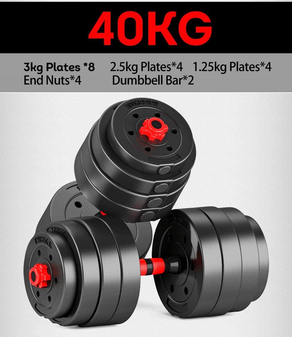 Mega Casa Adjustable Dumbbell Barbell Set 90 LBS 2-in-1 Home Gym Equipment