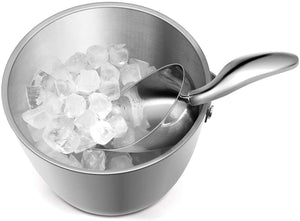 Fortune Candy Ice Scoop - Stainless Steel Ice Scoop, Popcorn Candy Coffee Beans Scoop - Comfy Grip, Mirror Finish, Heavy Duty - Soft Contours, 7 FL OZ