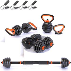 Mega Casa Adjustable Dumbbells Set, Free Weights Dumbbells Set Kettlebell Barbell