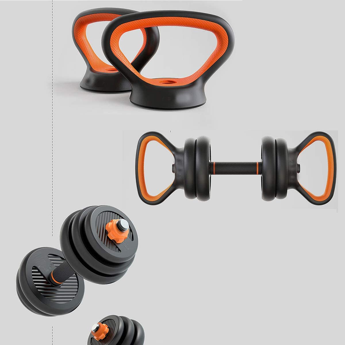 Mega Casa Adjustable Dumbbells Set, Free Weights Dumbbells Set Kettlebell Barbell