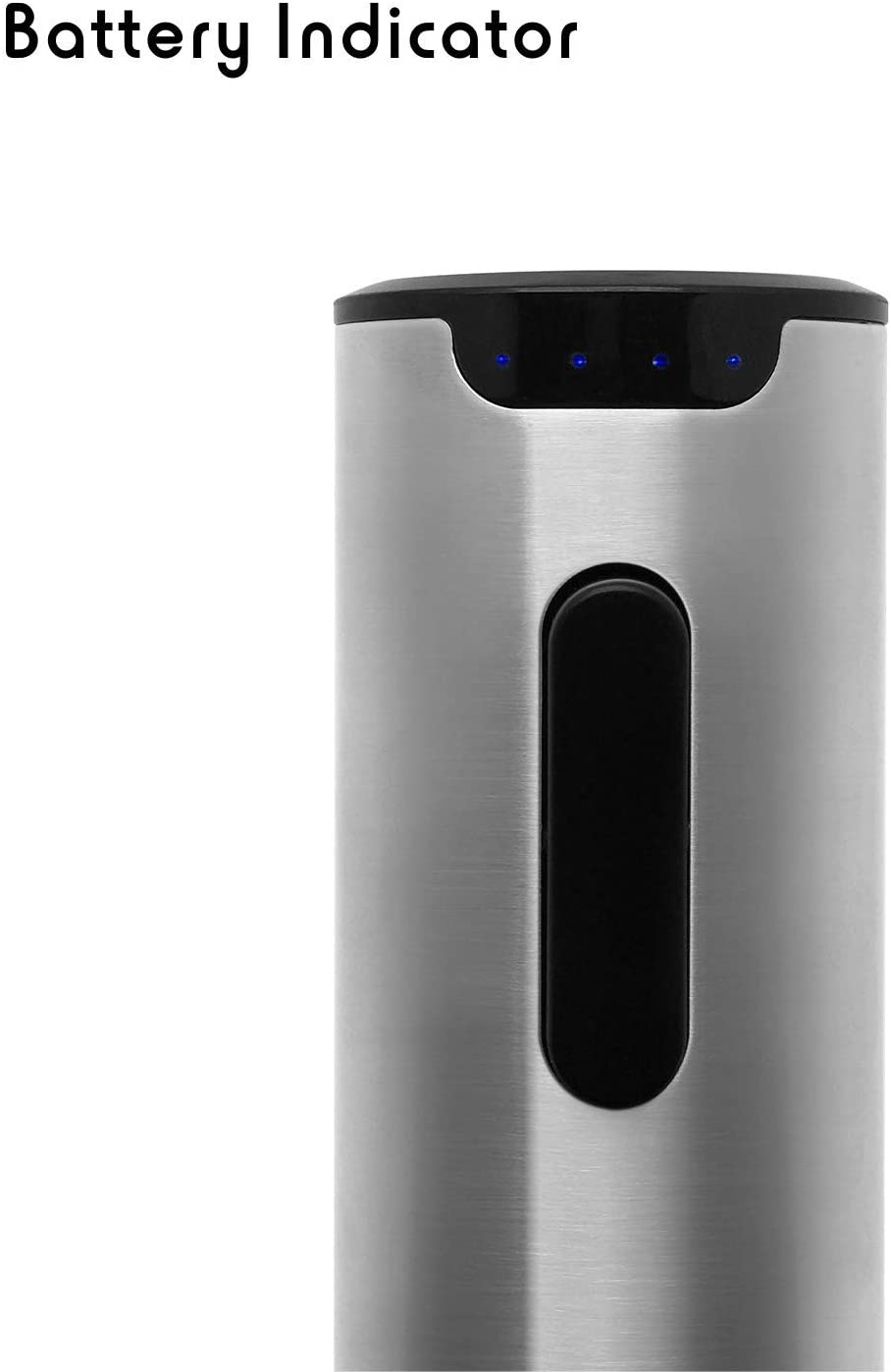 Fortune Candy Electric Wine Opener with Battery Indicator, Rechargeable, Cordless Automatic Corkscrew (Silver)