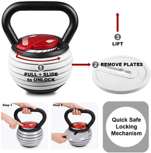 Mega Casa 40 lb Kettlebell Weights Sets, Adjustable Kettle Bells Weight Set For Strength Training Exercise