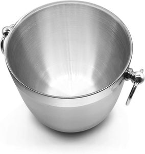 Fortune Candy Insulated Ice Bucket -Double Walled Stainless Steel with Ice Tongs, Scoop, Lid, and Exclusive Handmade Nylon Holder -2.8L(Navy Blue)