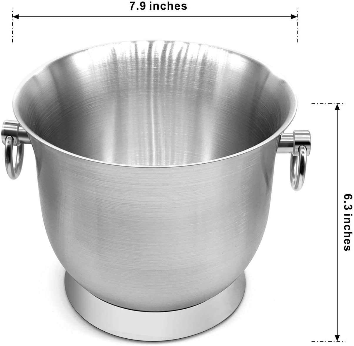 Fortune Candy Insulated Ice Bucket - Double Walled Stainless Steel with Ice Tongs, Scoop, Lid, and Exclusive Handmade Nylon Holder - 3.3 L, Black