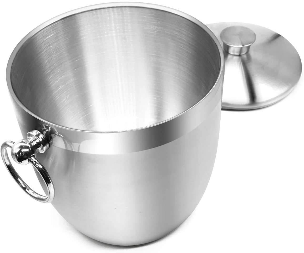 Fortune Candy Insulated Ice Bucket - Double Walled Stainless Steel - 2.8 L (Navy Blue)