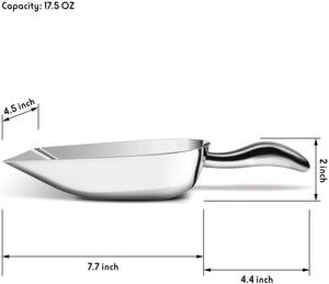 Fortune Candy Ice Scoop, Stainless Steel Ice Scoop, Ergonomic Grip, Mirror Finish, Heavy Duty (17.5 fl oz)