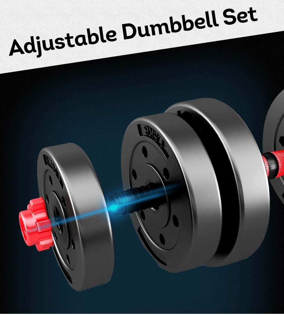 Mega Casa Adjustable Dumbbell Barbell Set 90 LBS 2-in-1 Home Gym Equipment