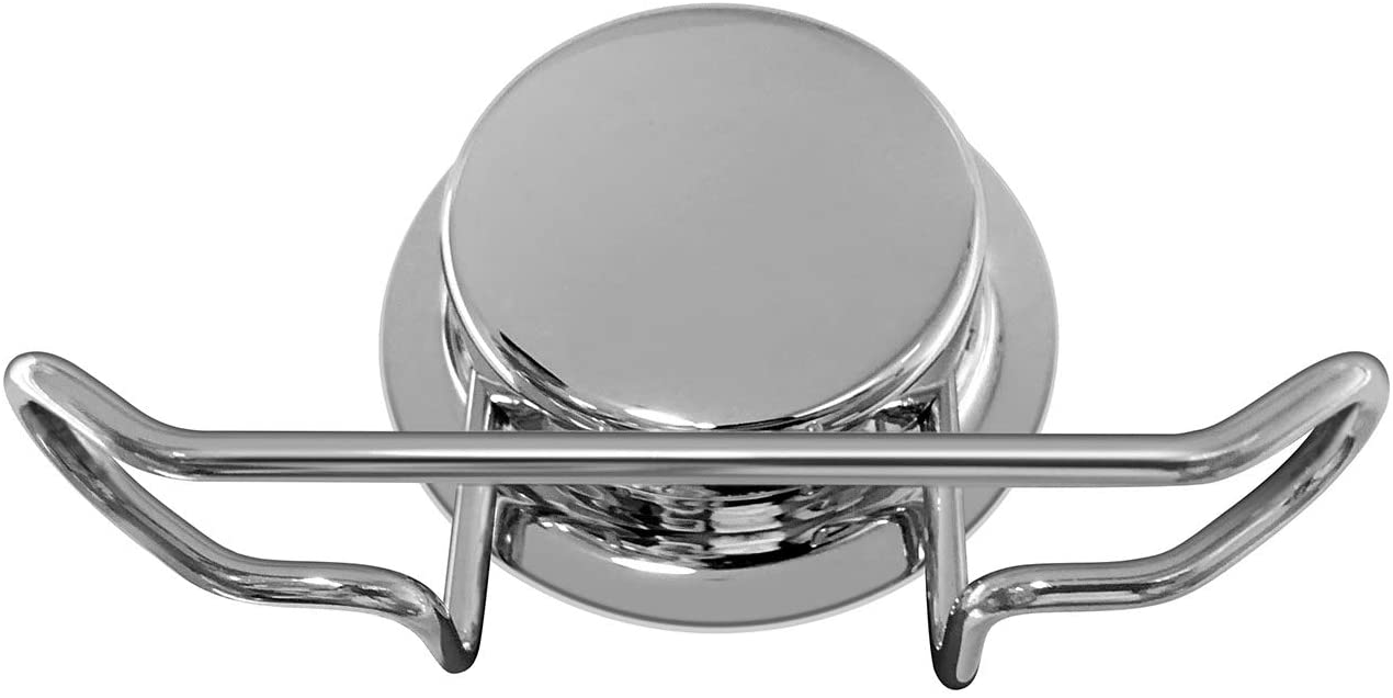 Fortune Candy Stainless Steel Suction Cup Hooks, Mirror Finish, Heavy Duty, with Adhesive Mount Kit (4, Round Hook)
