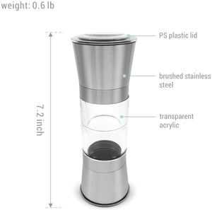Fortune Candy Salt & Pepper Grinder, Spice Mill with Ceramic Blades and Adjustable Coarseness, LFGB Approved, BPA-free