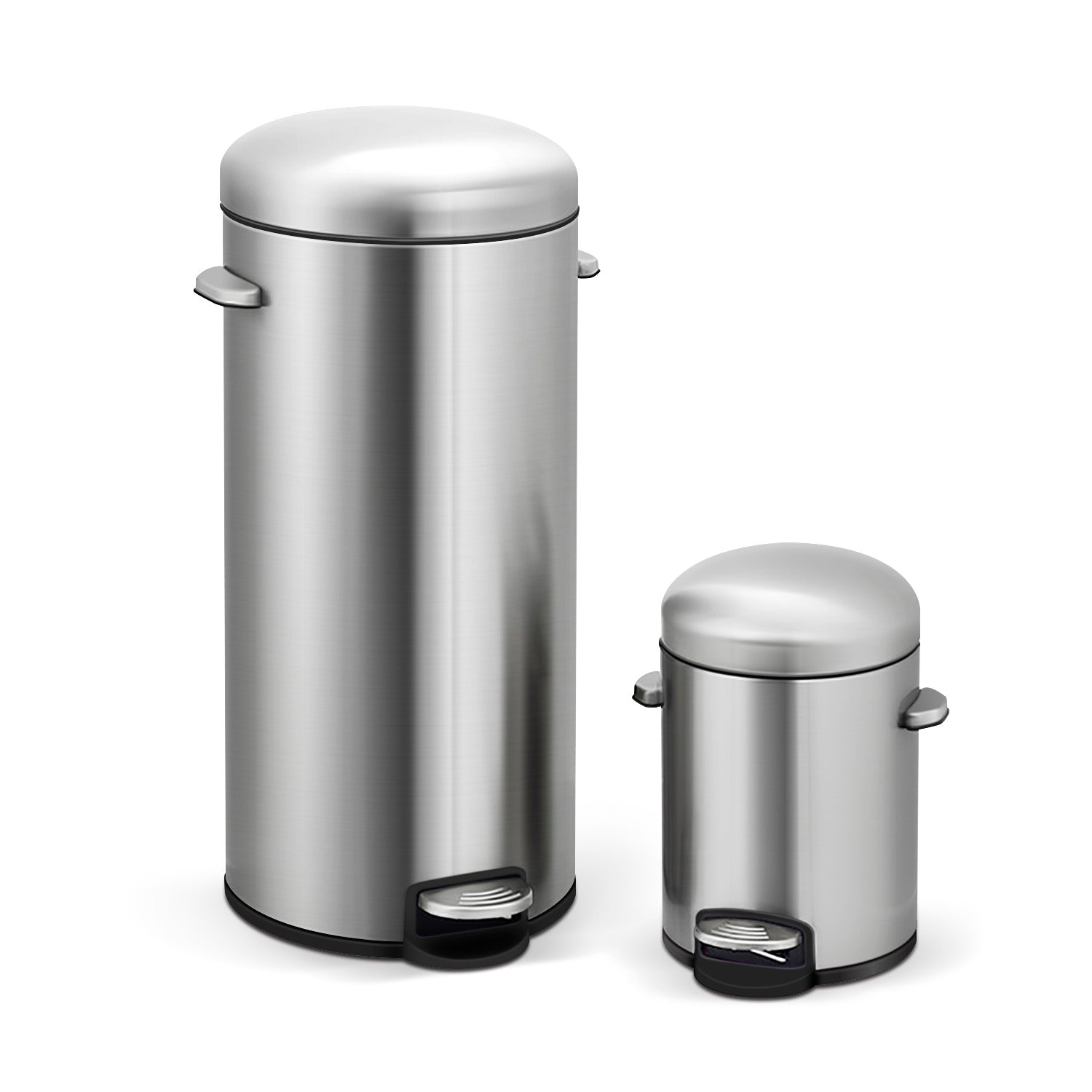 30+5 Liter Retro Round Shape Stainless Steel Trash Can Combo Oval Lid