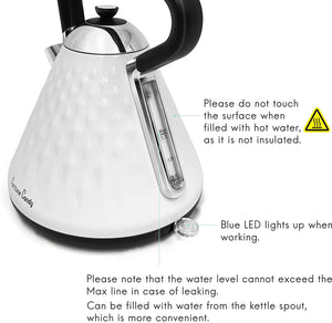 Fortune Candy KS-1011E Modern Stylish Design Stainless Steel Boiling Hot Water Kettle with Diamond Pattern