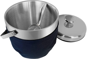 Fortune Candy Insulated Ice Bucket - Exclusive Lid with Improved Structure - 2.8 L, Silver/Navy Blue