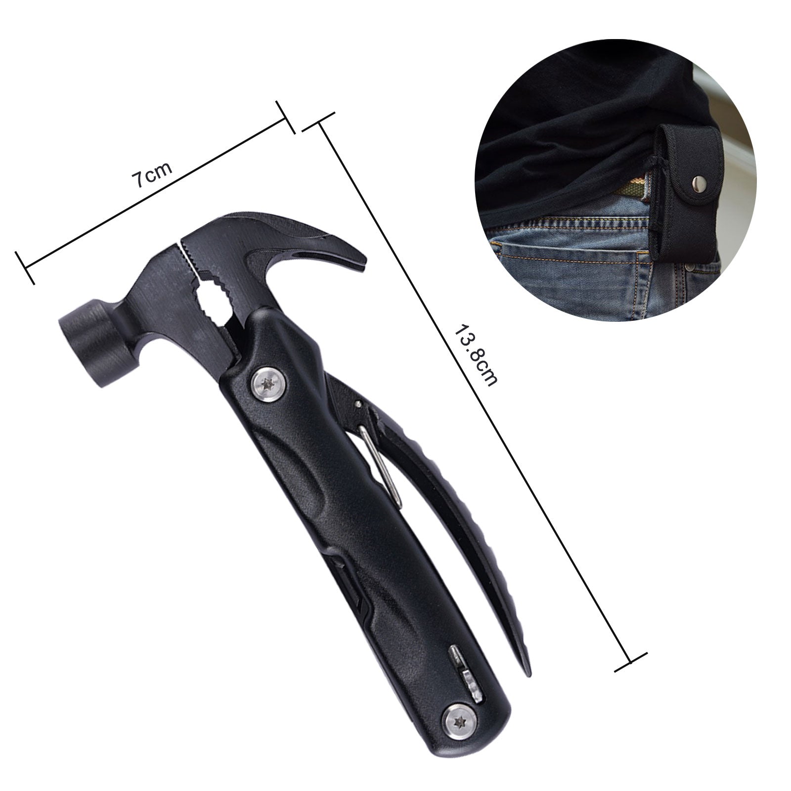 Duoupa 12- in-1 Tools Multi Tool Mini Hammer for Camping Outdoor Activity