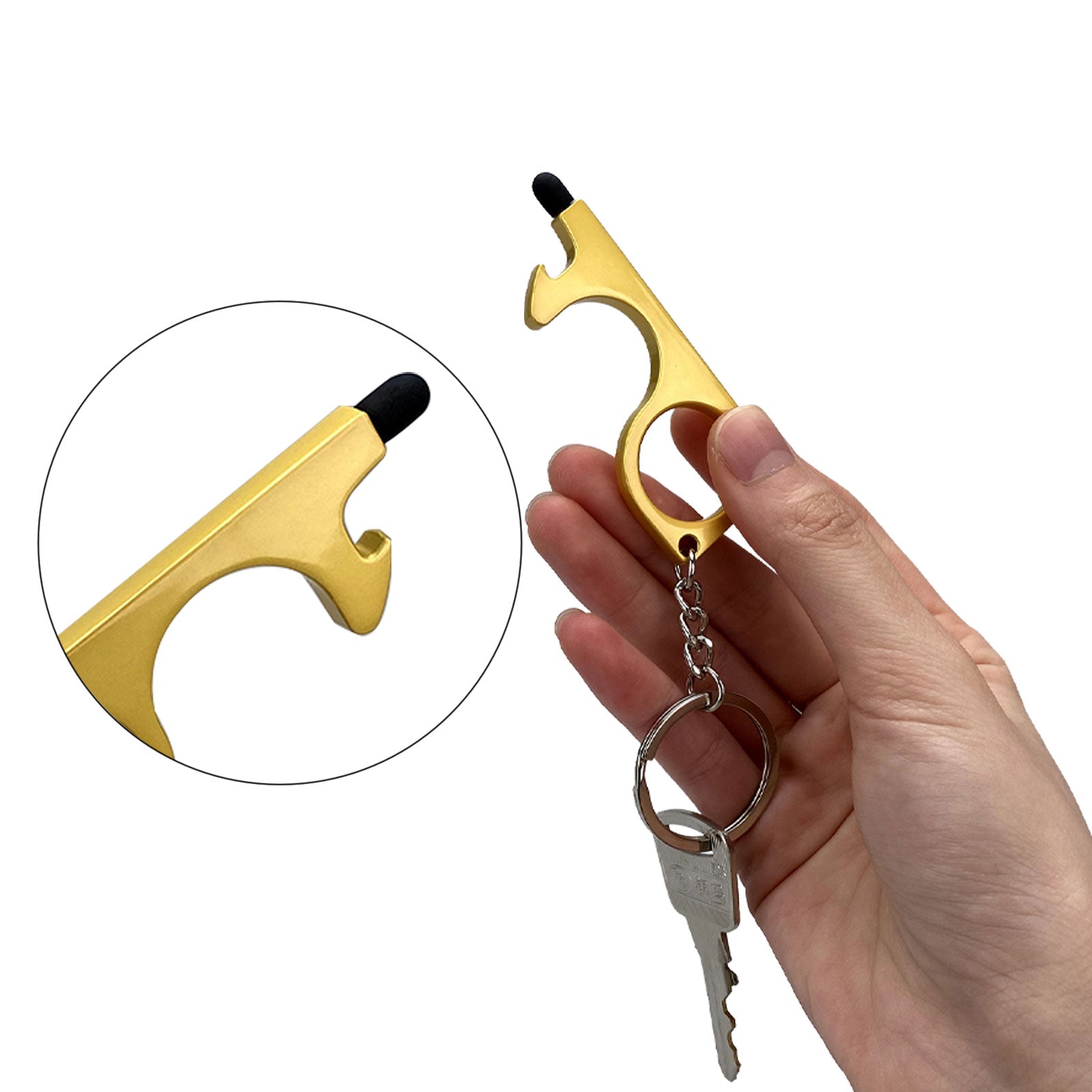 Duoupa No Touch door opener tool - Works as stylus pens for touchscreens - Multitool for Travellers - No touch keychain tool - 4 Pack