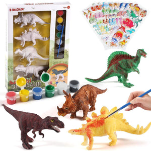 Duoupa Kids Crafts Painting Kit for Kids 3-5, 7 Dinosaur with Play Mat and Art Set,Fun Activities DIY Kids Paint Set Birthday Gifts for Kids
