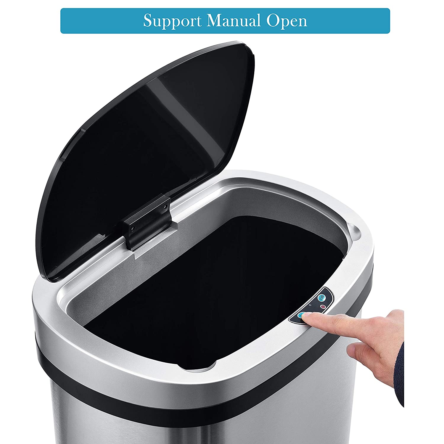  13 Gallon Automatic Trash Can with Motion-sensing Lid