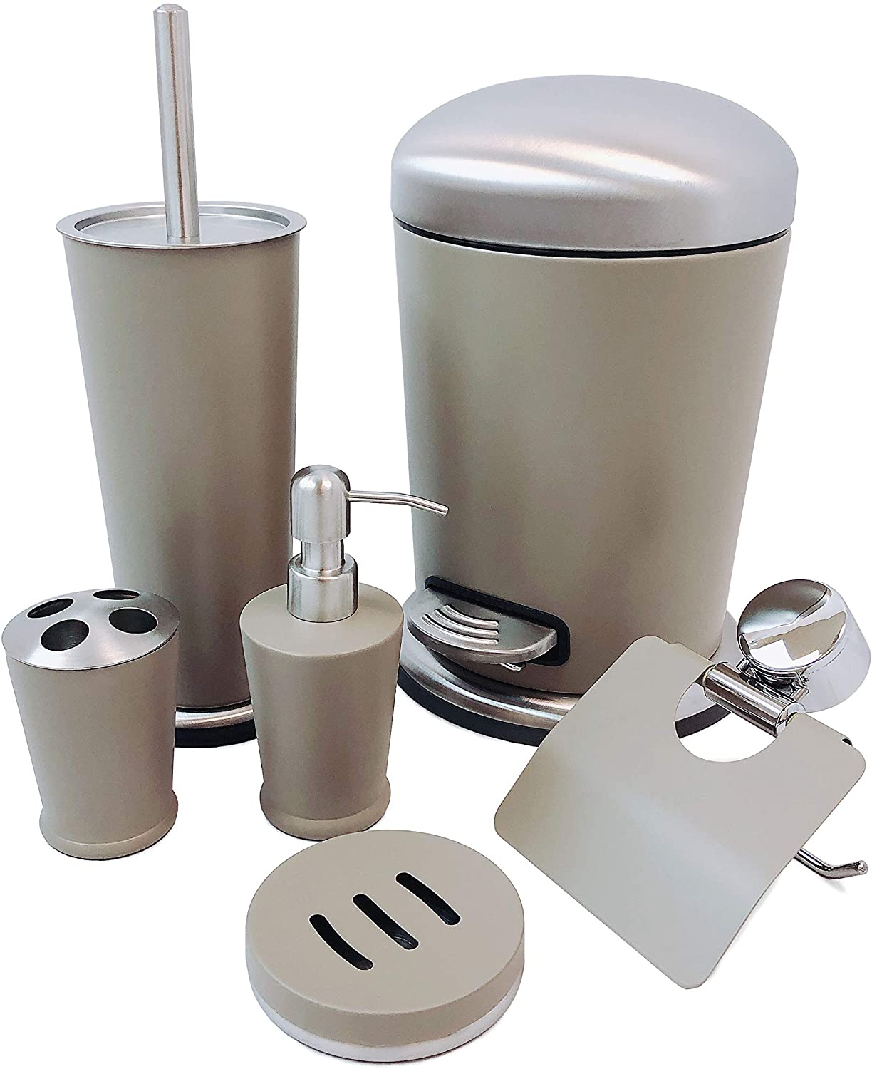 Bathroom Accessories Set 6 Pieces Includes Lotion Dispenser