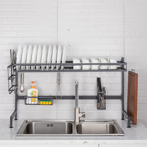 Duoupa Dish Drying Rack, Stainless Steel Large Dish Dryer Rack with Utility Hook Tableware Drainer