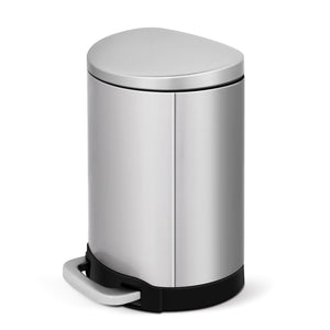 6 Liter Semi Round Step On Stainless Steel Trash Can