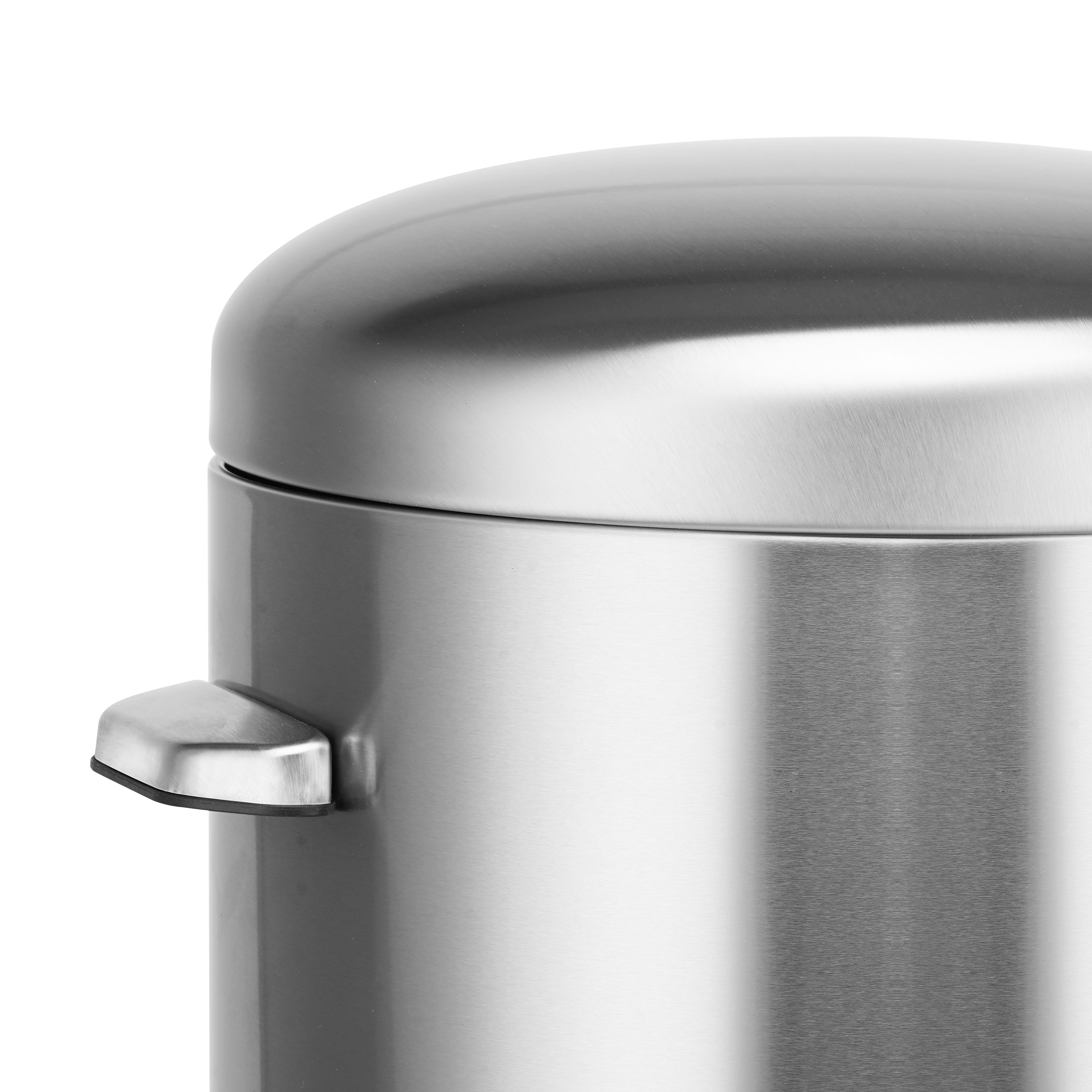 8 Gal./30 Liter Stainless Steel Round Shape Step-on Trash Can for Kitchen