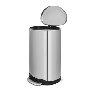 40 Liter Semi Round Step On Stainless Steel Trash Can
