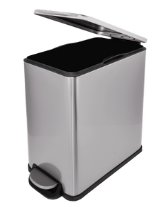 2.6 Gal./ 10 Liter Fingerprint Free Brushed Stainless Steel Slim Rectangular Bathroom and Office Trash Can