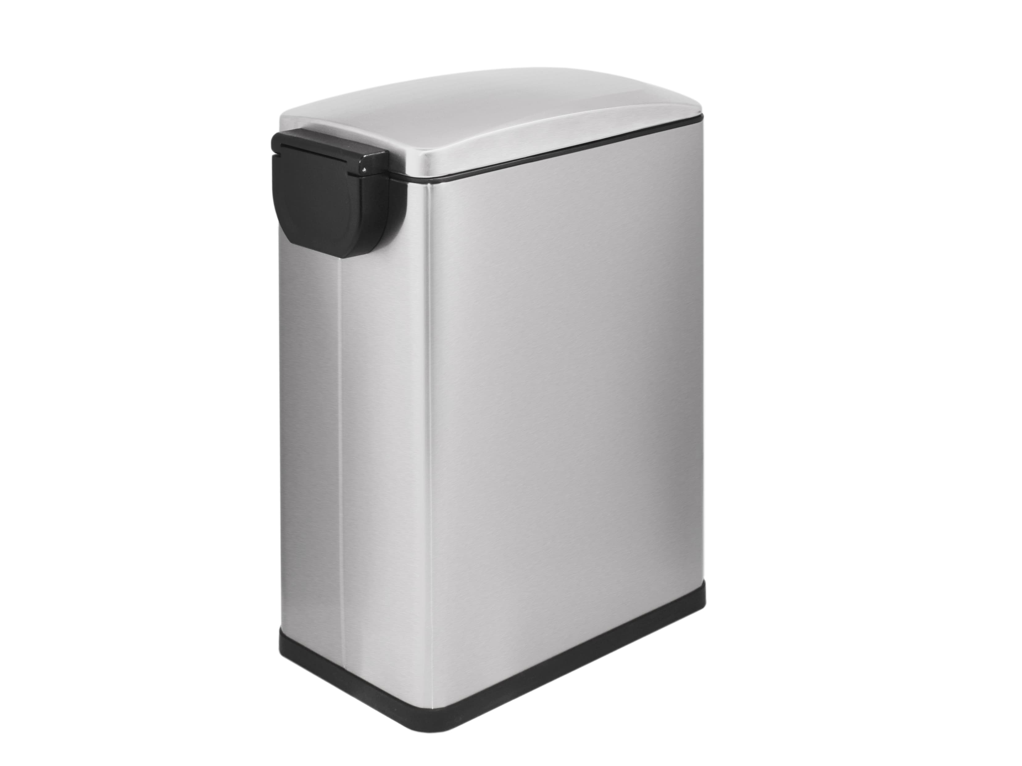 2.6 Gal./ 10 Liter Fingerprint Free Brushed Stainless Steel Slim Rectangular Bathroom and Office Trash Can